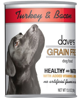 Dave's Pet Food Grain-Free Turkey & Bacon Canned Dog Food, 13-oz, case of 12