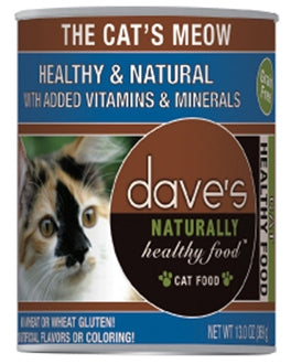 Dave's Pet Food Naturally Healthy Grain-Free The Cat's Meow Canned Cat Food, 13-oz, case of 12