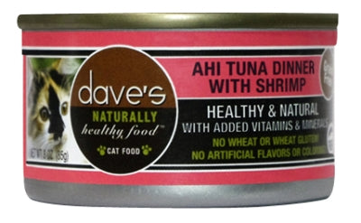 Dave's Pet Food Naturally Healthy Grain-Free Ahi Tuna Dinner with Shrimp Canned Cat Food