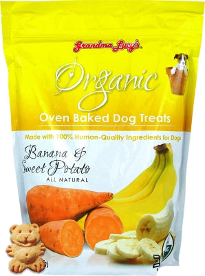 Grandma Lucy's Organic Banana & Sweet Potato Oven Baked Dog Treats, 14-oz bag