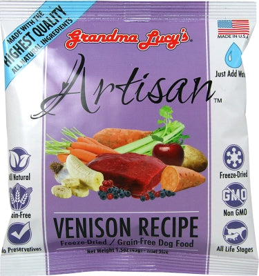 Grandma Lucy's Artisan Grain-Free Venison Recipe Freeze-Dried Dog Food