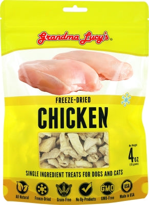 Grandma Lucy's Freeze-Dried Chicken Single Ingredient Dog & Cat Treats, 4-oz bag