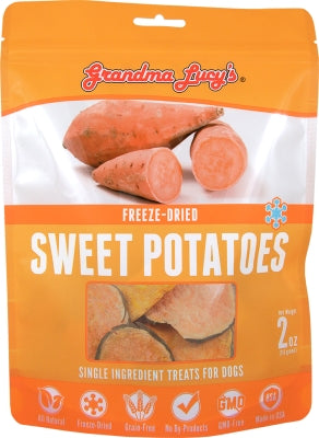 Grandma Lucy's Freeze-Dried Sweet Potatoes Single Ingredient Dog Treats, 2-oz bag
