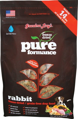 Grandma Lucy's Pureformance Grain-Free Rabbit Recipe Freeze-Dried Dog Food
