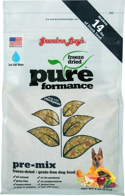Grandma Lucy's Pureformance Grain-Free Pre-Mix Freeze-Dried Dog Food, 3-lb bag