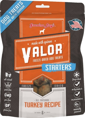 Grandma Lucy's Valor Starters Grain-Free Turkey & Quinoa Recipe Limited Ingredient Freeze-Dried Dog Treats, 4.75-oz bag