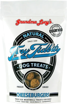 Grandma Lucy's Freeze-Dried Tiny Tidbits CheeseBurgers Snack Size Meatball Dog Treats, 6-oz bag