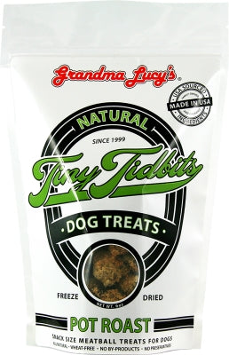 Grandma Lucy's Freeze-Dried Tiny Tidbits Pot Roast Snack Size Meatball Dog Treats, 6-oz bag