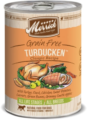 Merrick Classic Grain-Free Turducken Recipe Canned Dog Food, 13.2-oz, case of 12