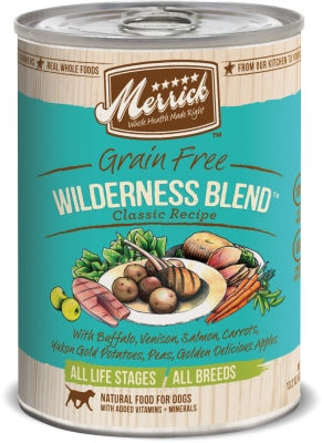Merrick Classic Grain-Free Wilderness Blend Recipe Canned Dog Food, 13.2-oz, case of 12