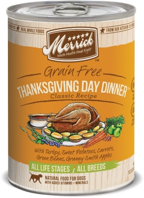 Merrick Classic Grain-Free Thanksgiving Day Dinner Recipe Canned Dog Food, 13.2-oz, case of 12