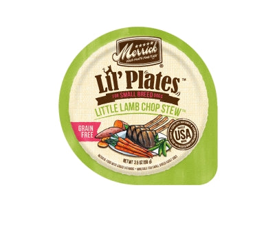Merrick Lil' Plates Grain-Free Little Lamb Chop Stew Dog Food Trays, 3.5-oz, case of 12