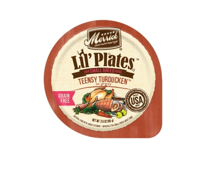 Merrick Lil' Plates Grain-Free Teensy Turducken in Gravy Dog Food Trays, 3.5-oz, case of 12