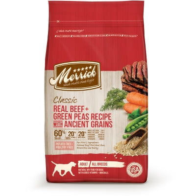Merrick Classic Real Beef + Green Peas Recipe with Ancient Grains Adult Dry Dog Food