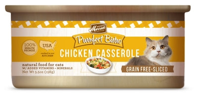 Merrick Purrfect Bistro Grain-Free Chicken Casserole Morsels in Gravy Canned Cat Food, 5.5-oz, case of 24