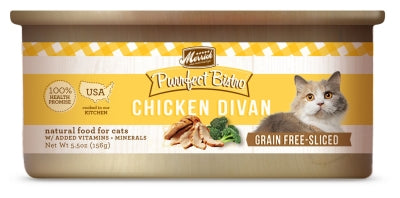 Merrick Purrfect Bistro Grain-Free Chicken Divan Morsels in Gravy Canned Cat Food, 5.5-oz, case of 24