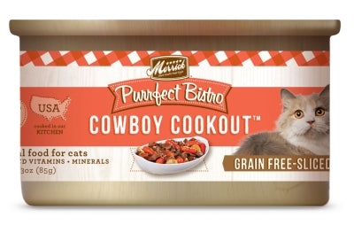 Merrick Purrfect Bistro Grain-Free Cowboy Cookout Morsels in Gravy Canned Cat Food