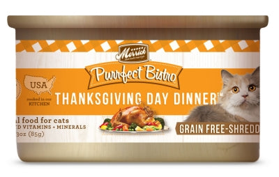 Merrick Purrfect Bistro Grain-Free Thanksgiving Day Dinner Minced in Gravy Canned Cat Food