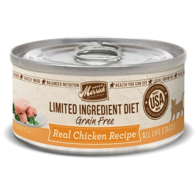 Merrick Limited Ingredient Diet Grain-Free Real Chicken Recipe Canned Cat Food, 5-oz, case of 24