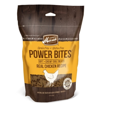 Merrick Power Bites Real Chicken Recipe Grain-Free Soft & Chewy Dog Treats, 6-oz bag