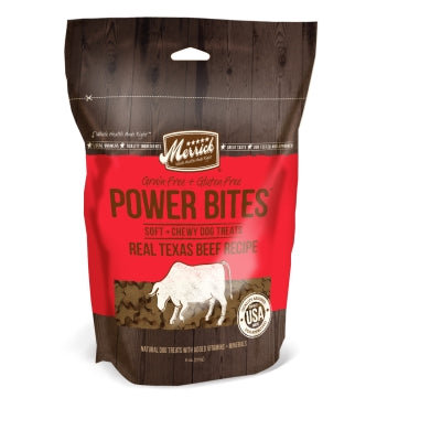 Merrick Power Bites Real Texas Beef Recipe Grain-Free Soft & Chewy Dog Treats, 6-oz bag