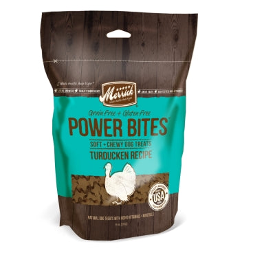 Merrick Power Bites Turducken Recipe Grain-Free Soft & Chewy Dog Treats, 6-oz bag