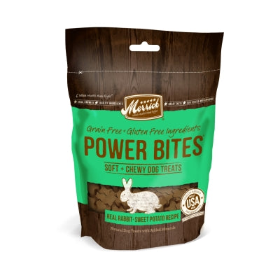 Merrick Power Bites Real Rabbit + Sweet Potato Recipe Grain-Free Soft & Chewy Dog Treats, 6-oz bag