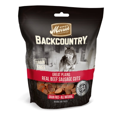 Merrick Backcountry Great Plains Real Beef Sausage Cuts Dog Treats, 5-oz bag
