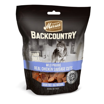 Merrick Backcountry Wild Prairie Real Chicken Sausage Cuts Dog Treats, 5-oz bag