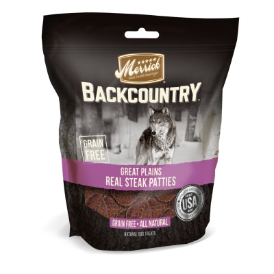 Merrick Backcountry Great Plains Real Steak Patties Dog Treats, 4-oz bag