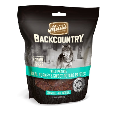 Merrick Backcountry Wild Prairie Real Turkey & Sweet Potato Patties Dog Treats, 4-oz bag