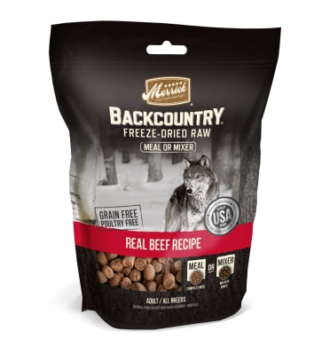 Merrick Backcountry Freeze-Dried Raw Meal or Mixer Real Beef Recipe Dog Food