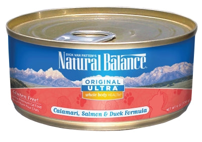 Natural Balance Original Ultra Whole Body Health Calamari, Salmon & Duck Formula Canned Cat Food, 6-oz, case of 24