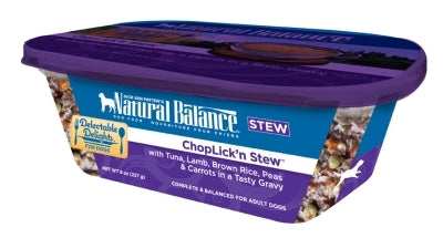 Natural Balance Delectable Delights ChopLick'n Stew Wet Dog Food, 8-oz tubs, case of 12