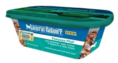 Natural Balance Delectable Delights Pawpaya Pilaf Stew Wet Dog Food, 8-oz tubs, case of 12