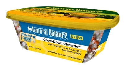 Natural Balance Delectable Delights Chow-Down Chowder Stew Wet Dog Food, 8-oz tubs, case of 12