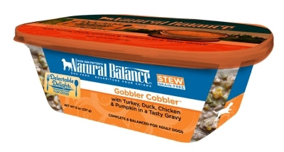 Natural Balance Delectable Delights Gobbler Cobbler Stew Grain-Free Wet Dog Food, 8-oz tubs, case of 12