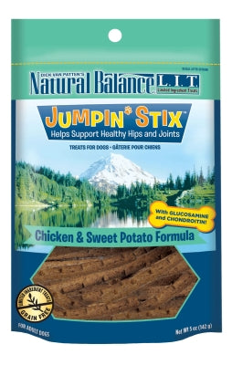 Natural Balance L.I.T. Limited Ingredient Treats Jumpin' Stix Chicken & Sweet Potato Formula Grain-Free Dog Treats, 5-oz bag