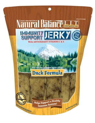 Natural Balance L.I.T. Limited Ingredient Treats Immunity Support Jerky Duck Formula Grain-Free Dog Treats, 4-oz bag