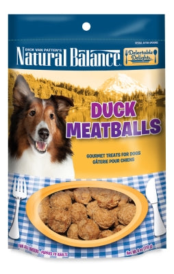 Natural Balance Delectable Delights Duck Meatballs Dog Treats, 4-oz bag