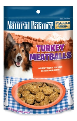 Natural Balance Delectable Delights Turkey Meatballs Dog Treats, 4-oz bag