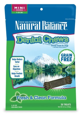 Natural Balance Dental Chews Fresh & Clean Formula Grain-Free Dog Treats