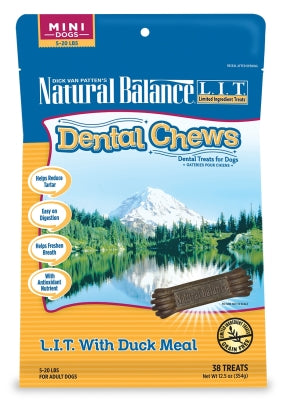 Natural Balance L.I.T. Dental Chews Duck Meal Formula Grain-Free Dog Treats