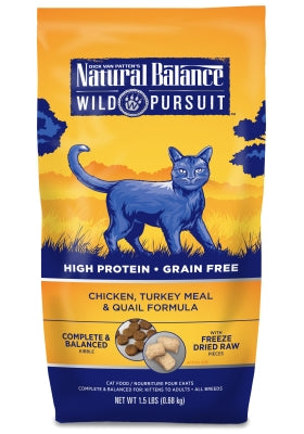 Natural Balance Wild Pursuit Chicken, Turkey Meal & Quail Formula Grain-Free Dry Cat Food