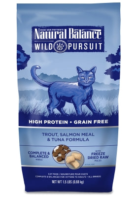 Natural Balance Wild Pursuit Trout, Salmon Meal & Tuna Formula Grain-Free Dry Cat Food