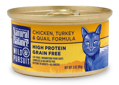 Natural Balance Wild Pursuit Chicken, Turkey & Quail Formula Grain-Free Canned Cat Food