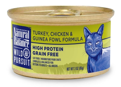 Natural Balance Wild Pursuit Turkey, Chicken & Guinea Fowl Formula Grain-Free Canned Cat Food