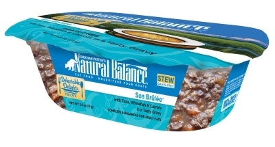 Natural Balance Delectable Delights Sea Brulee Stew Grain-Free Wet Cat Food, 2.5-oz tubs, case of 12