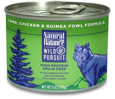 Natural Balance Wild Pursuit Lamb, Chicken & Guinea Fowl Formula Grain-Free Canned Dog Food