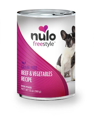Nulo Freestyle Grain-Free Beef, Peas & Carrots Recipe Canned Dog & Puppy Food, 13-oz, case of 12